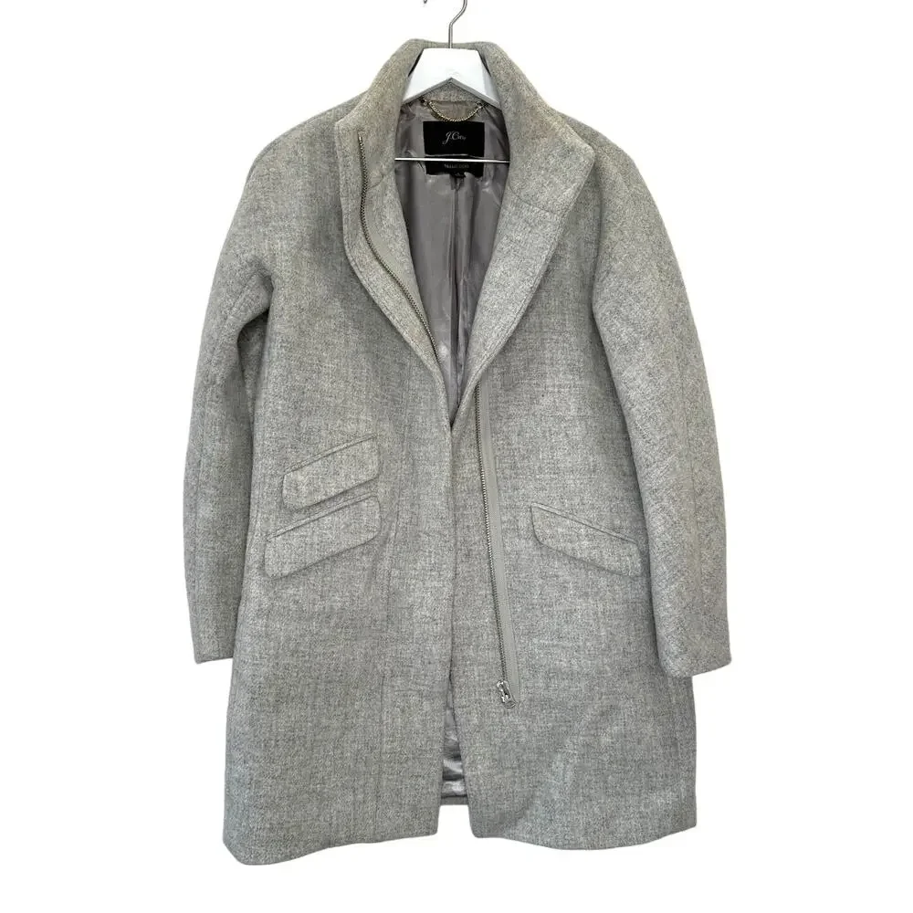 J.Crew Italian Stadium Cloth Wool Coat by Nello Gori Gray Size 2